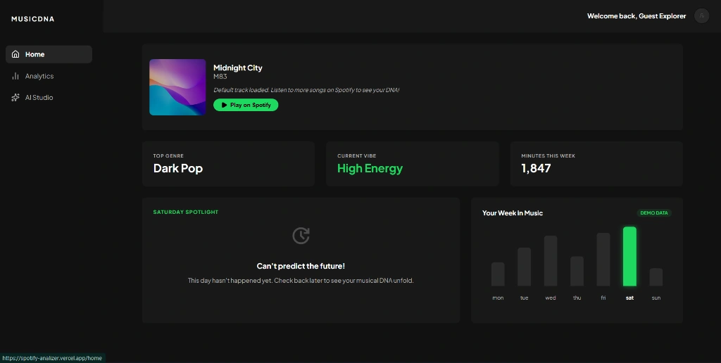 Music DNA — live project screenshot